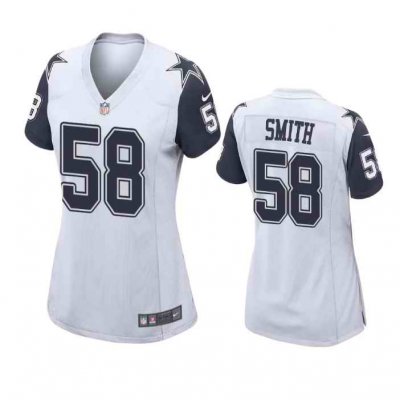 Women's Dallas Cowboys #58 Mazi Smith White Stitched Football Game Jersey(Run Small)