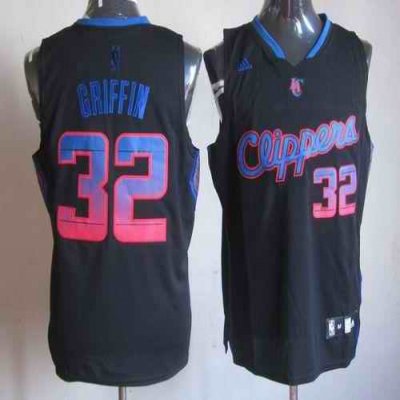 Clippers #32 Blake Griffin Black Vibe Stitched NBA Jersey