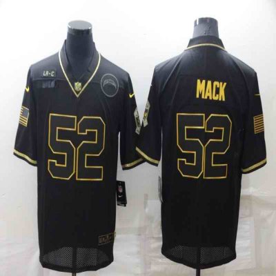 Men's Los Angeles Chargers #52 Khalil Mack Black/Gold Salute To Service Limited Stitched Jersey