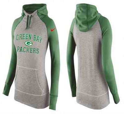 Women's Nike Green Bay Packers Performance Hoodie Grey & Green