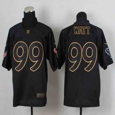 Nike Texans #99 J.J. Watt Black Gold No. Fashion Men's Stitched NFL Elite Jersey