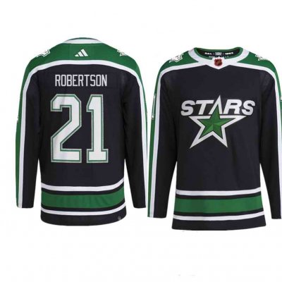 Men's Dallas Stars #21 Jason Robertson Black 2022-23 Reverse Retro Stitched Jersey