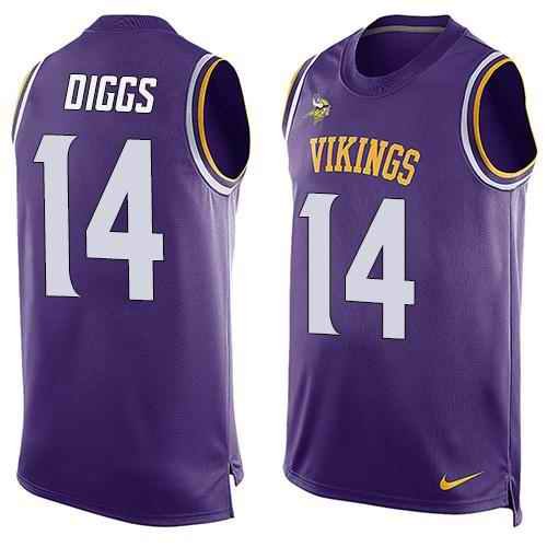 Nike Vikings #14 Stefon Diggs Purple Team Color Men's Stitched NFL Limited Tank Top Jersey