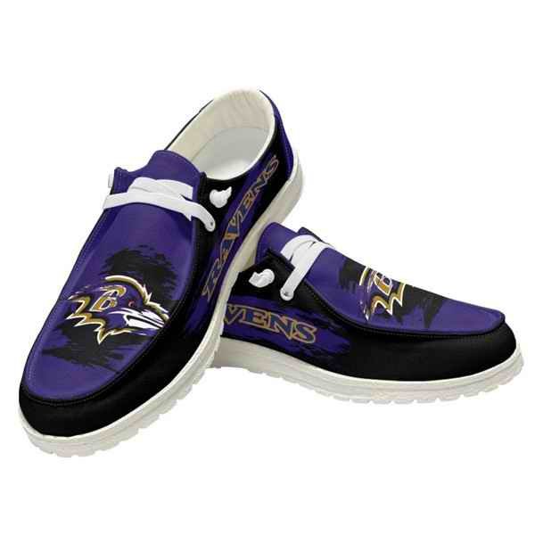 Women's Baltimore Ravens Loafers Lace Up Shoes 002 (Pls check description for details)