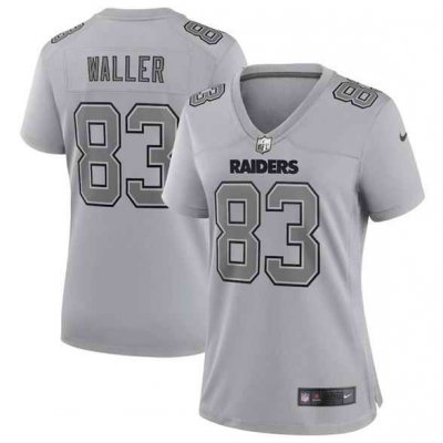 Women's Las Vegas Raiders #83 Darren Waller Gray Atmosphere Fashion Stitched Game Jersey(Run Small)