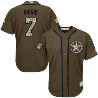 Astros #7 Craig Biggio Green Salute to Service Stitched MLB Jersey