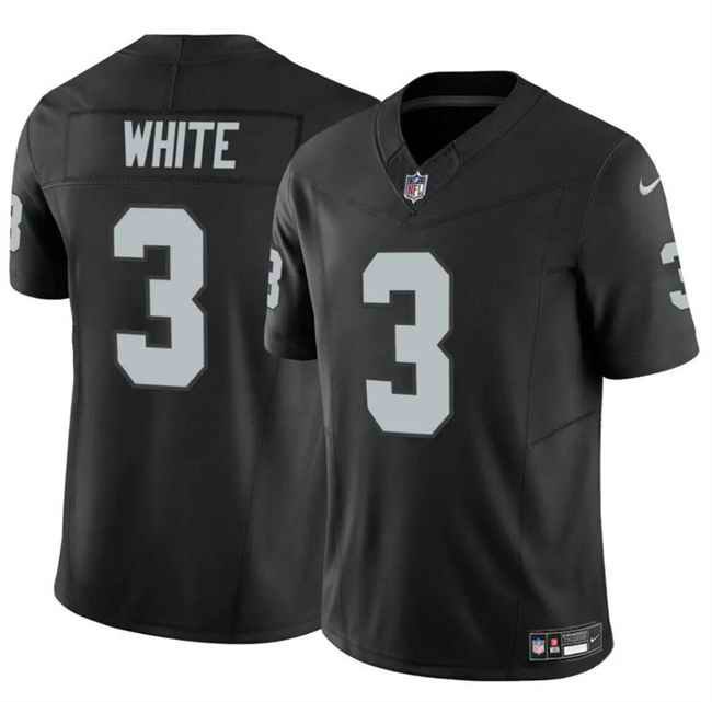 Men's Las Vegas Raiders #3 Zamir White Black 2024 F.U.S.E Vapor Stitched Football Jersey