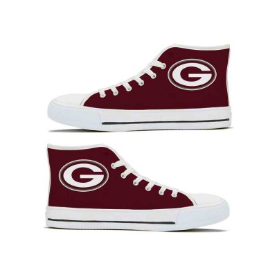 Women's Green Bay Packers High Top Canvas Sneakers 003