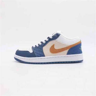 Women's Running Weapon Air Jordan 1 Blue/White Shoes 0316