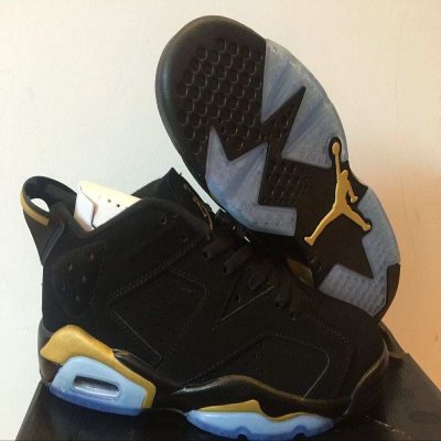 Running weapon Mens Air Jordan 6 Black/Golden Shoes Retro Cheap