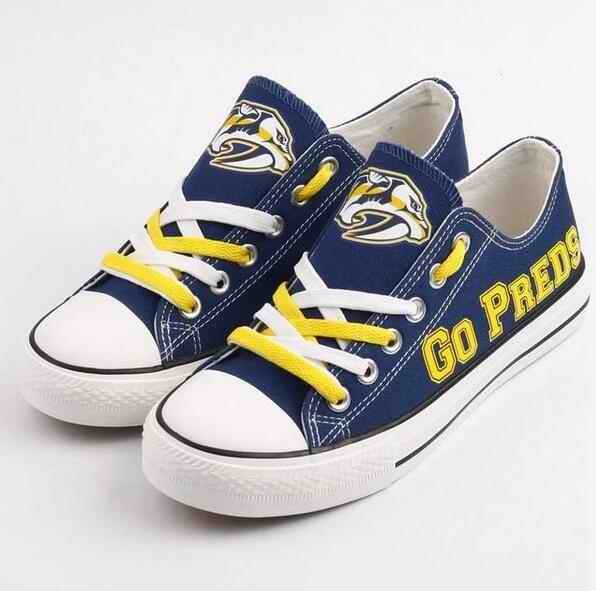 Women's and Youth Nashville Predators Repeat Print Low Top Sneakers 001