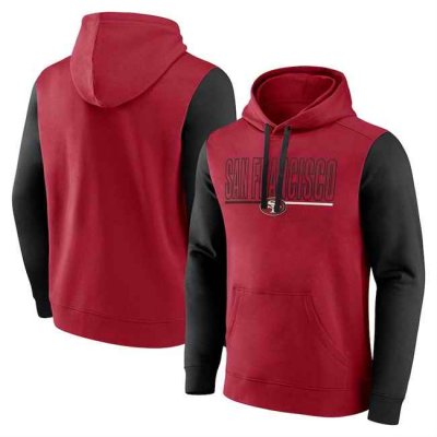 Men's San Francisco 49ers Scarlet/Black Outline Pullover Hoodie