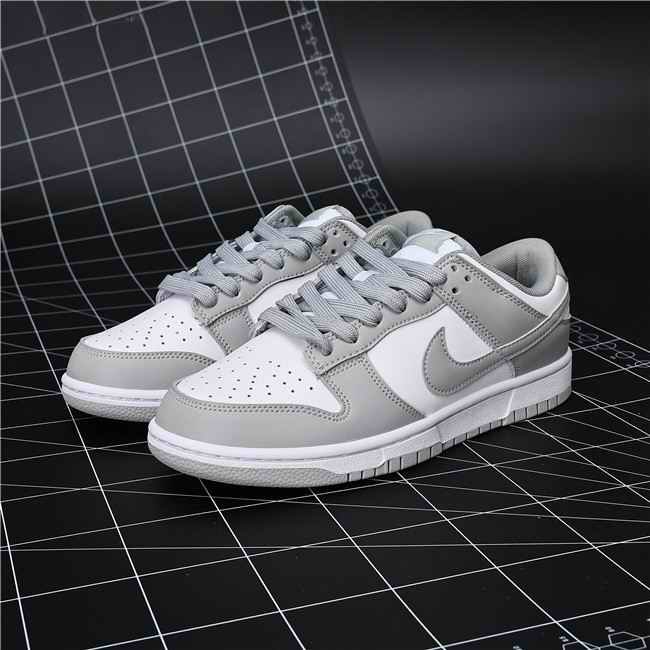 Men's Dunk Low Gray/White Shoes 0296