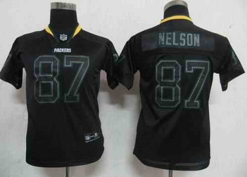 Packers #87 Jordy Nelson Lights Out Black Stitched Youth NFL Jersey