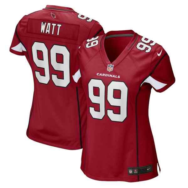 Women's Arizona Cardinals #99 J.J. Watt Red Stitched Jersey(Run Small)