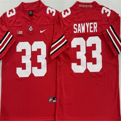 Men's Ohio State Buckeyes #33 Jack Sawyer Red Limited Stitched Jersey