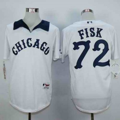 White Sox #72 Carlton Fisk White 1976 Turn Back The Clock Stitched MLB Jersey