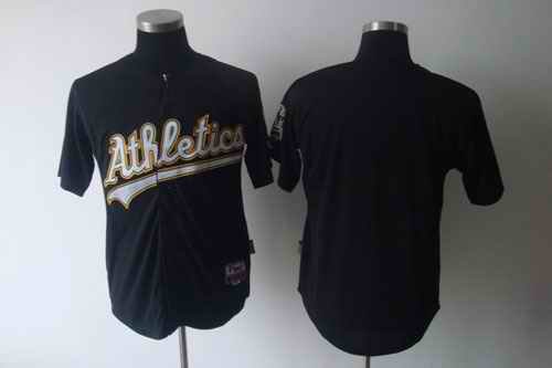 Athletics Blank Black Cool Base Stitched MLB Jersey