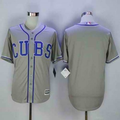 Cubs Blank Grey Alternate Road New Cool Base Stitched MLB Jersey