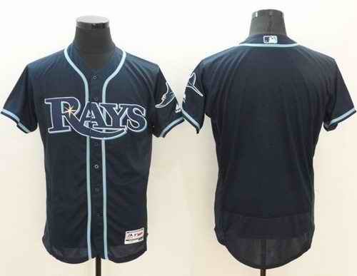 Rays Blank Dark Blue Flexbase Authentic Collection Stitched MLB Jersey