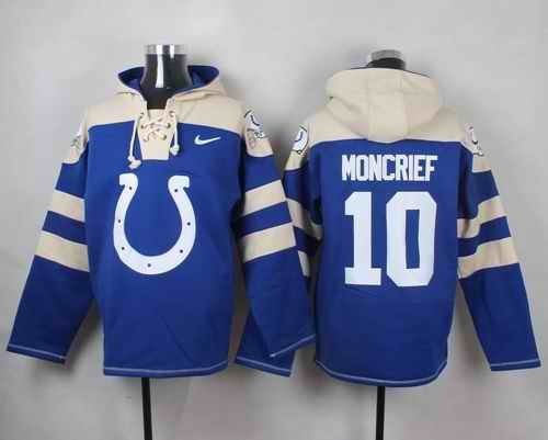 Nike Colts #10 Donte Moncrief Royal Blue Player Pullover NFL Hoodie