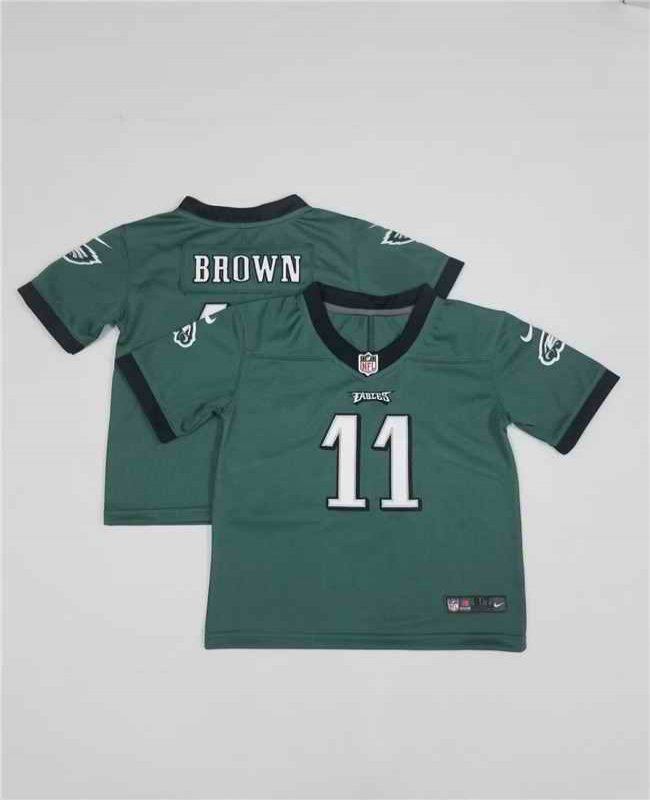 Toddlers Philadelphia Eagles #11 A. J. Brown Green Vapor Untouchable Stitched Football Jersey