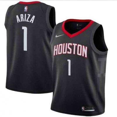 Men's Houston Rockets #1 Trevor Ariza Black Swingman Statement Stitched Jersey