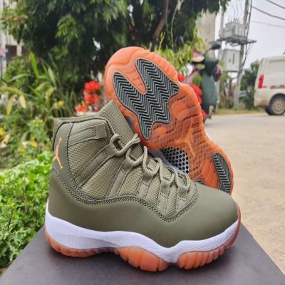 Men's Running weapon Air Jordan 11 Olive Shoes 052