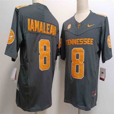 Men's Tennessee Volunteers #8 Nico Iamaleava Grey F.U.S.E Stitched Jersey