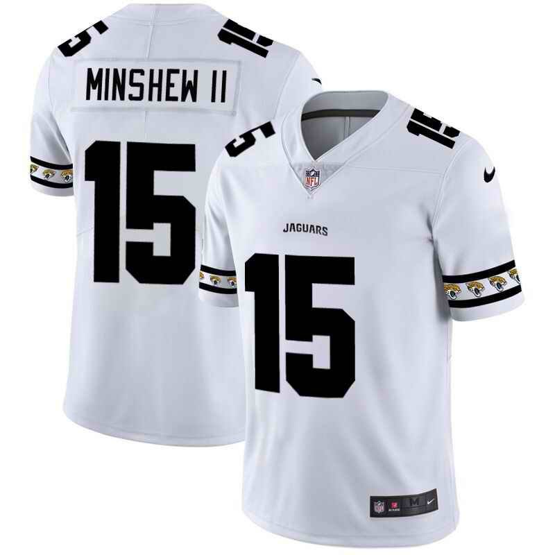 Men's Jacksonville Jaguars #15 Gardner Minshew II  White 2019 Team Logo Cool Edition Stitched NFL Jersey