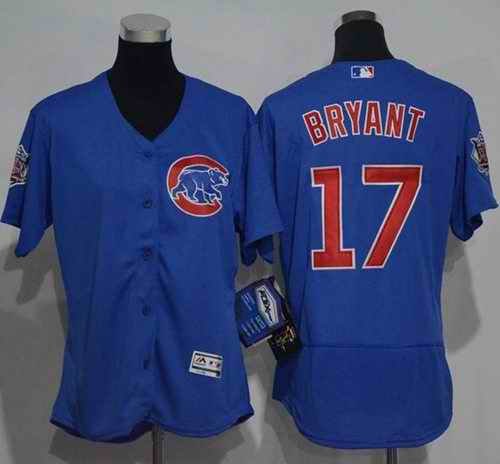 Cubs #17 Kris Bryant Blue Flexbase Authentic Women's Stitched MLB Jersey