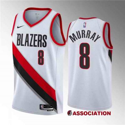 Men's Portland Trail Blazers #8 Kris Murray White 2023 Draft Association Edition Stitched Basketball Jersey