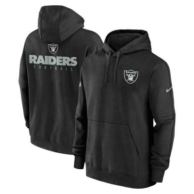 Men's Las Vegas Raiders Black Sideline Club Fleece Pullover Hoodie