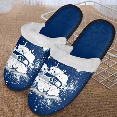 Men's Seattle Seahawks Team Logo Staycation Slippers/Shoes(Pls check description for details) 001