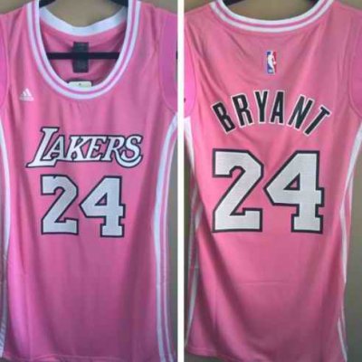 Toddlers Los Angeles Lakers #24 Kobe Bryant Pink Stitched Basketball Jersey