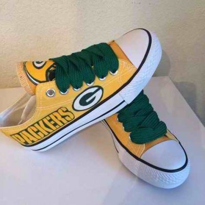 Women's NFL Green Bay Packers Repeat Print Low Top Sneakers 014