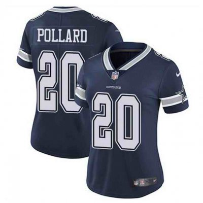 Women's Dallas Cowboys #20 Tony Pollard Navy Vapor Untouchable Limited Stitched Football Jersey(Run Small'