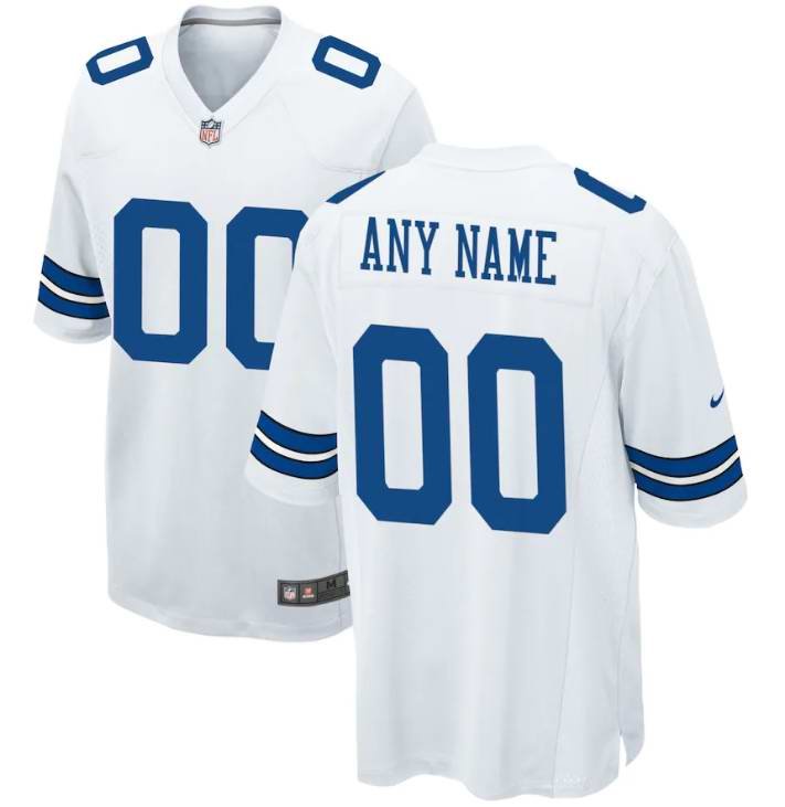 Men's Dallas Cowboys Customized White Stitched Jersey