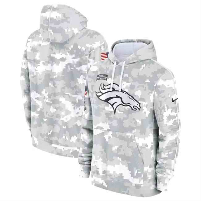 Youth Denver Broncos 2024 White/Gray Salute To Service Pullover Hoodie