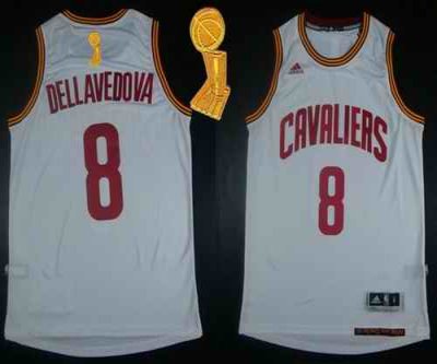 Revolution 30 Cavaliers #8 Matthew Dellavedova White The Champions Patch Stitched NBA Jersey