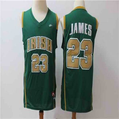 Men's Notre Dame Fighting Irish #23 Lebron James Green Limited Stitched Jersey