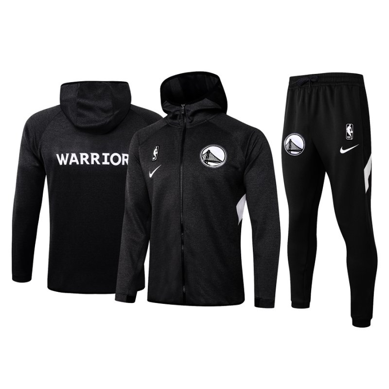 Men's Golden State Warriors Black Warmup Hoodiesuit