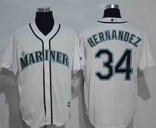 Mariners #34 Felix Hernandez White New Cool Base Stitched MLB Jersey