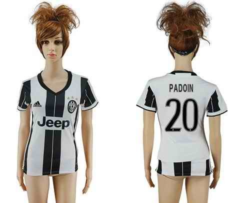 Women's Juventus #20 Padoin Home Soccer Club Jersey