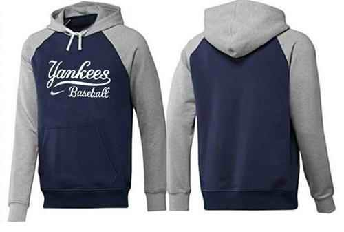 New York Yankees Pullover Hoodie Dark Blue & Grey