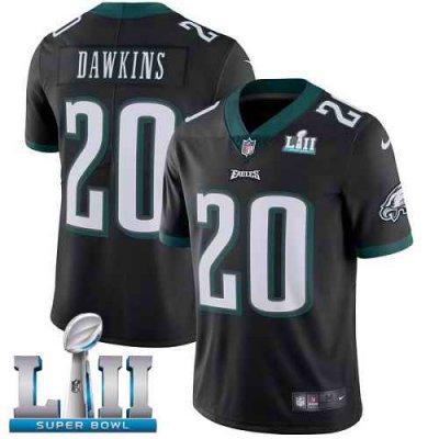 Youth Philadelphia Eagles #20 Brian Dawkins  Black Super Bowl LII Bound Game Stitched NFL Jersey