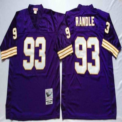 Mitchell&Ness Vikings #93 John Randle Purple Stitched Throwback NFL Jersey