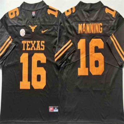 Men's Tennessee Vols #16 Peyton Manning Black Stitched Jersey