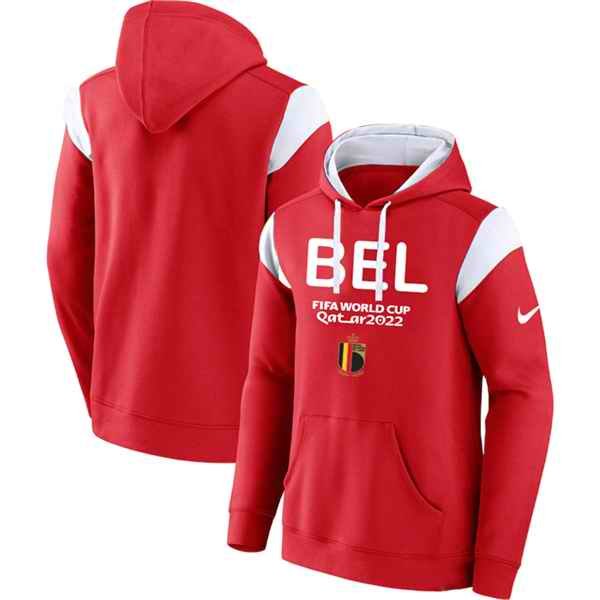 Men's Belgium Red 2022 FIFA World Cup Soccer Hoodie