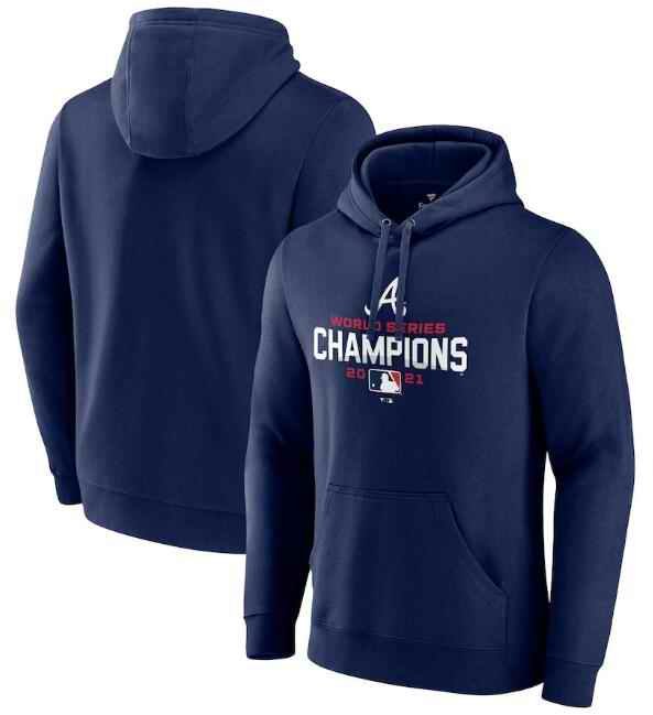 Men's Atlanta Braves 2021 Navy World Series Champions Pullover Hoodie